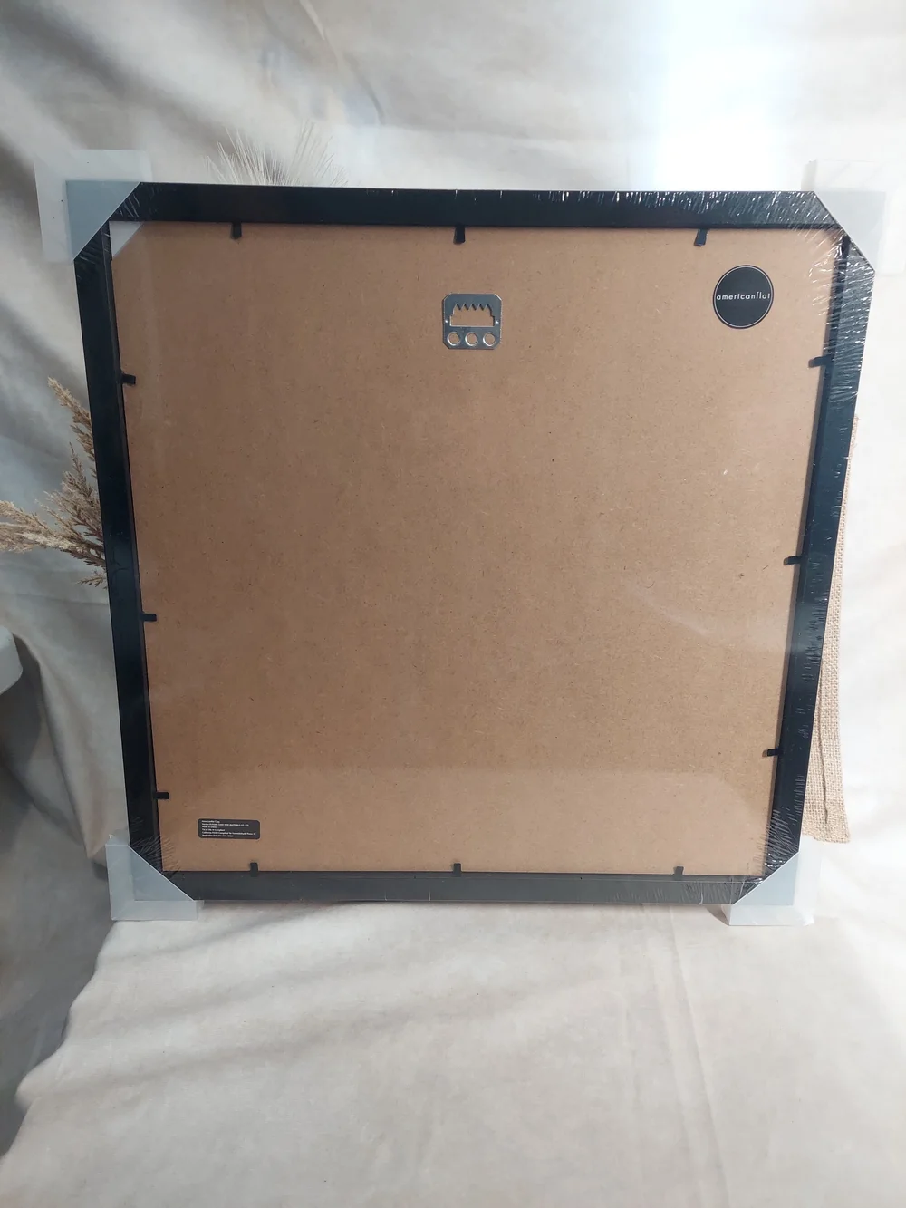 Americanflat 14x14 Square Picture Frame Matted for 5x7 Black NIB